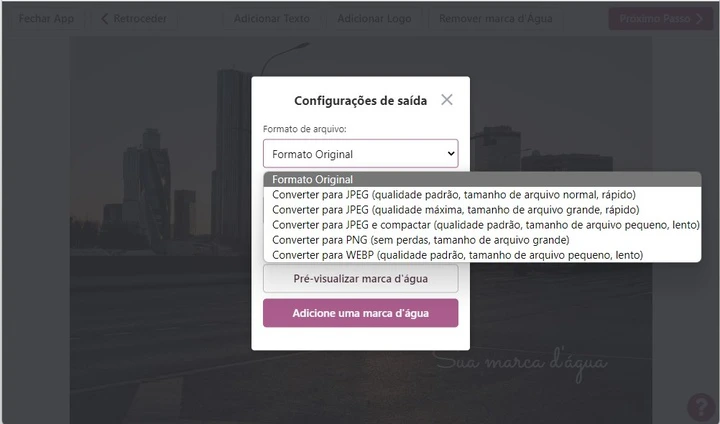 como fazer uma marca d água